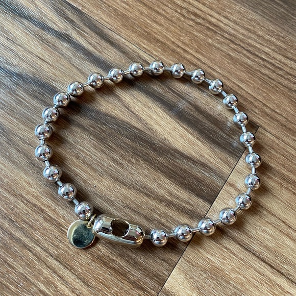 Choker: silver color + golden pendant - Picture 1 of 2